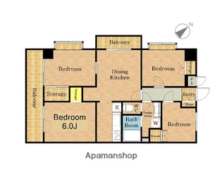 フォレストマンション武蔵浦和(旧 キャニオンヴィラ高桑)【6階】の間取り