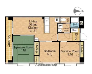 グラシアリノ武蔵浦和【302号室】の間取り