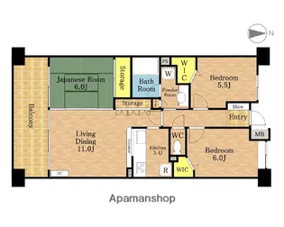 コスモ戸田公園セントラルビュー【302号室】の間取り