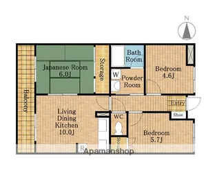 ベルメゾン武蔵浦和【4階】の間取り