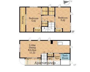 埼玉県さいたま市南区関1丁目【テラスハウス】の間取り