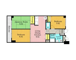 ビエラコート武蔵浦和【1階】の間取り