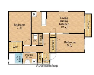 グランドゥールⅡ【102号室】の間取り