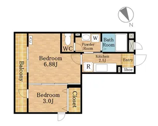 トレビナ中浦和【3階】の間取り