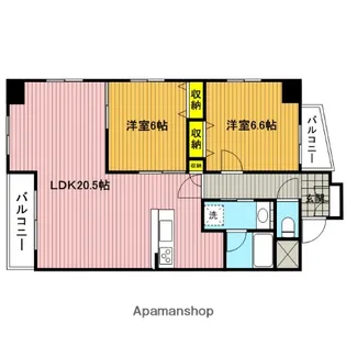 AXIS別所【6階】の間取り