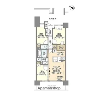 武蔵浦和SKY&GARDEN【D1204号室】の間取り