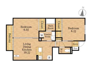 エクレール曲本【1階】の間取り