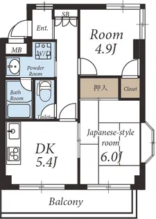 シャンブル武蔵浦和【2階】の間取り