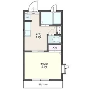 1DKの間取り画像