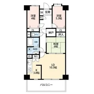 ガーデンシティ戸田【2階】の間取り