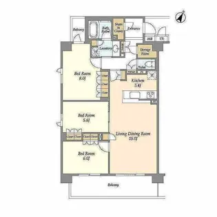 ドゥーエ武蔵浦和【4階】の間取り