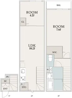 ミハス中浦和【2階】の間取り