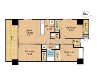 エトワール【8階】の間取り