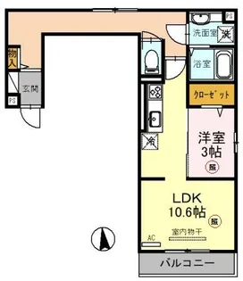 グラセフルⅢ【2階】の間取り