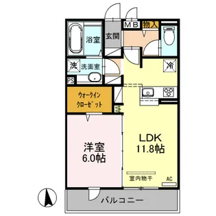 DーROOMTODA FRONT COURT A【3階】の間取り