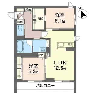 ヴィラケーパ【202号室号室】の間取り
