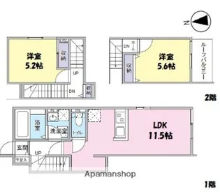 リッチグレイス【1階】の間取り