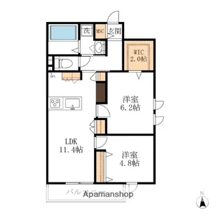 埼玉県さいたま市南区辻2丁目【マンション】の間取り