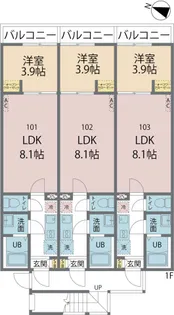 カインドネス武蔵浦和【102号室号室】の間取り