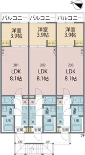 カインドネス武蔵浦和【201号室号室】の間取り