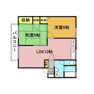 パステル中浦和【1階】の間取り