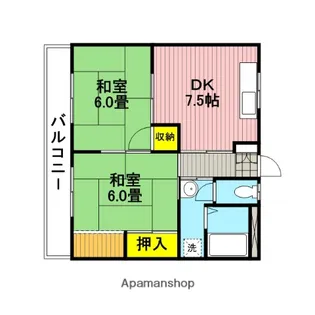 西浦和武蔵ハイム【102号室】の間取り