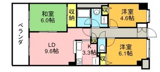 ラミーユ浦和ハイライズファースト・キャッスル【6階】の間取り