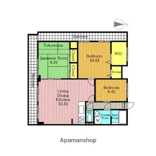 ラアミスタ武蔵浦和【5階】の間取り
