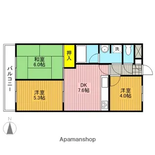ローヤルパレス西浦和【4階】の間取り