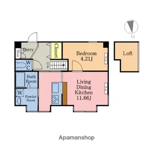 ハッピーライフ里・1号館【110号室】の間取り