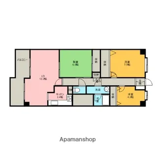 フォレスト早稲田【3階】の間取り
