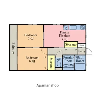 アリッサムA【201号室】の間取り