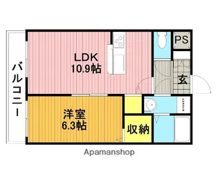 カーサレシェンテ【2階】の間取り