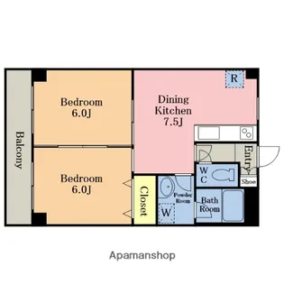 キャピタル南越【3階】の間取り