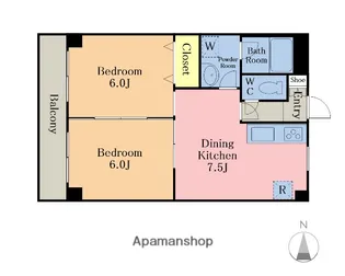 キャピタル南越【4階】の間取り