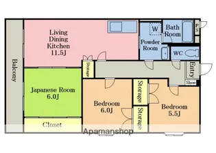 ベラヴィスタ弐番館【201号室】の間取り