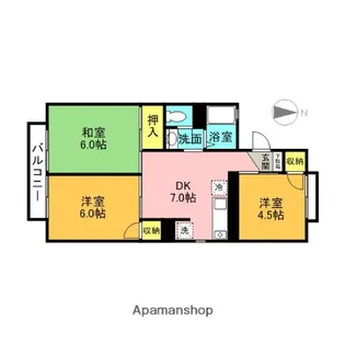 グリーンパーク越谷A棟【1階】の間取り
