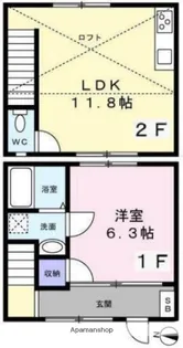 グローリア吉川【2号室】の間取り