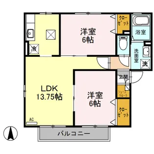 プランドールパピオン B【1階】の間取り