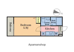 ウエストガーデン吉川【1階】の間取り