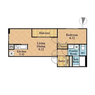 リーブルファイン南越谷1号棟【2階】の間取り