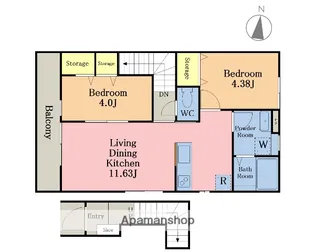 リーブルファイン三郷半田【2階】の間取り