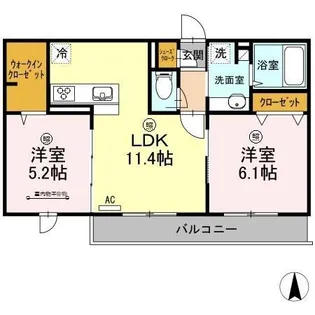 ロイジェントパークス レイクタウン Ⅲ D【2階】の間取り