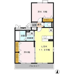アサミアルジャン【2階】の間取り