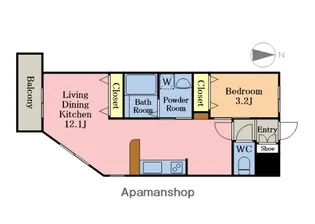 1LDKの間取り画像