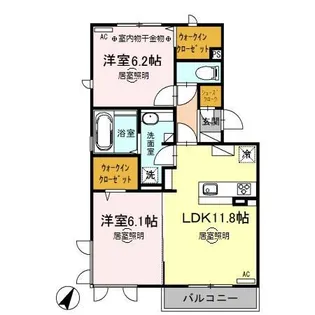 ロイジェントパークス レイクタウン Ⅱ L【2階】の間取り