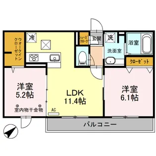 ロイジェントパークス レイクタウン Ⅲ H【1階】の間取り