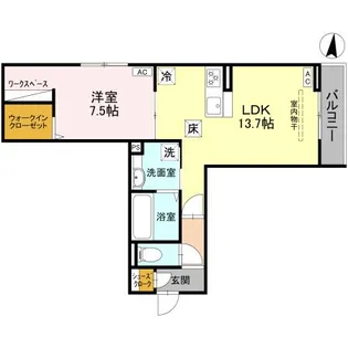 ルベルコート【1階】の間取り