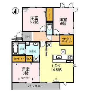 ロイジェントパークス レイクタウン II C【1階】の間取り