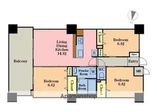 (仮称)南越谷・PJ【6階】の間取り